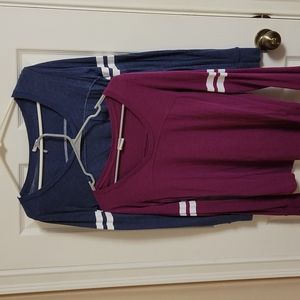 Pink long sleeved tees